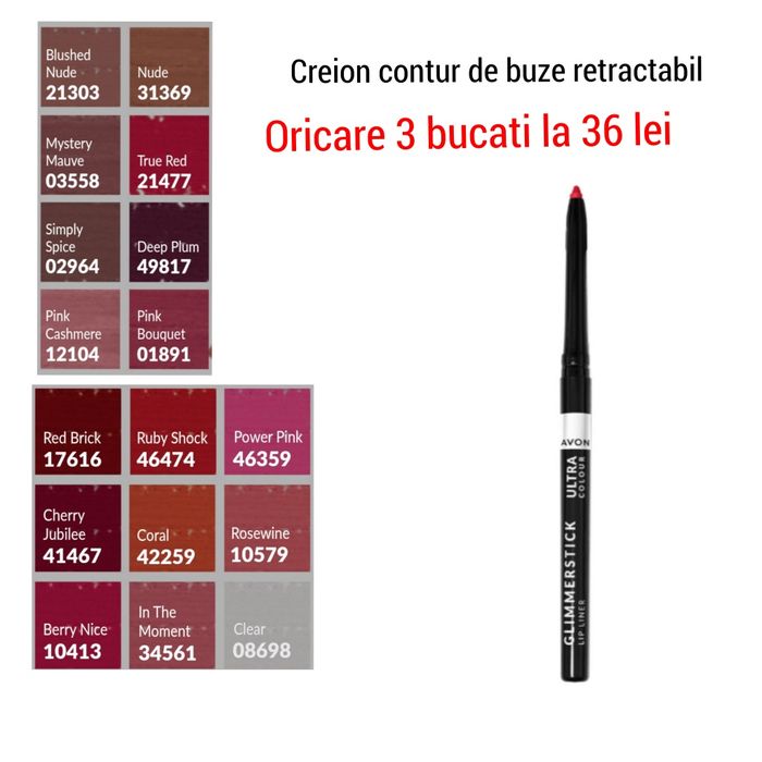 Creioane de ochi si de buze Avon lichidare de stoc
