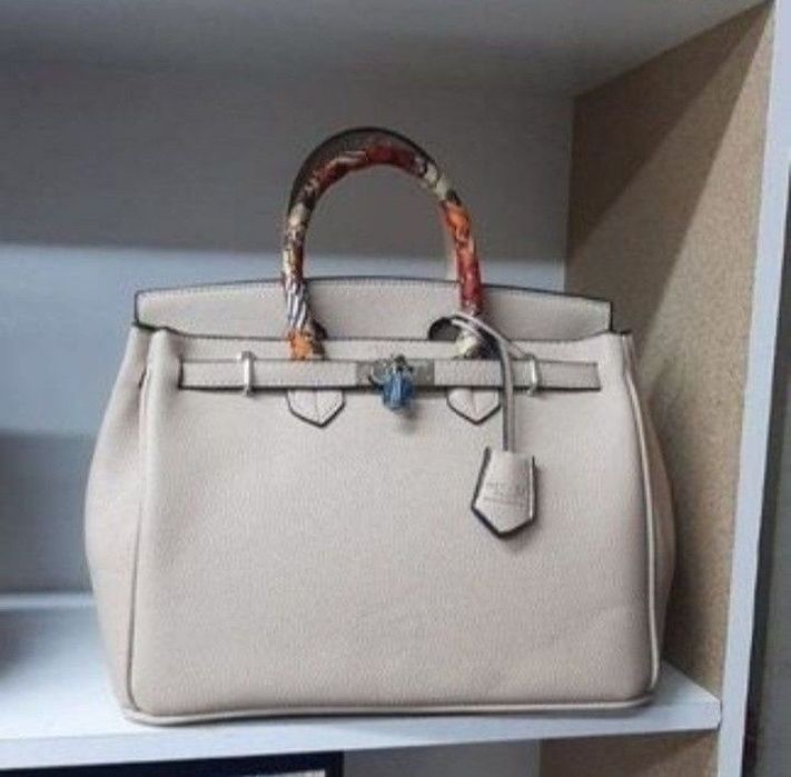 Geanta damă nude,40cm L,France, saculet, etichetă