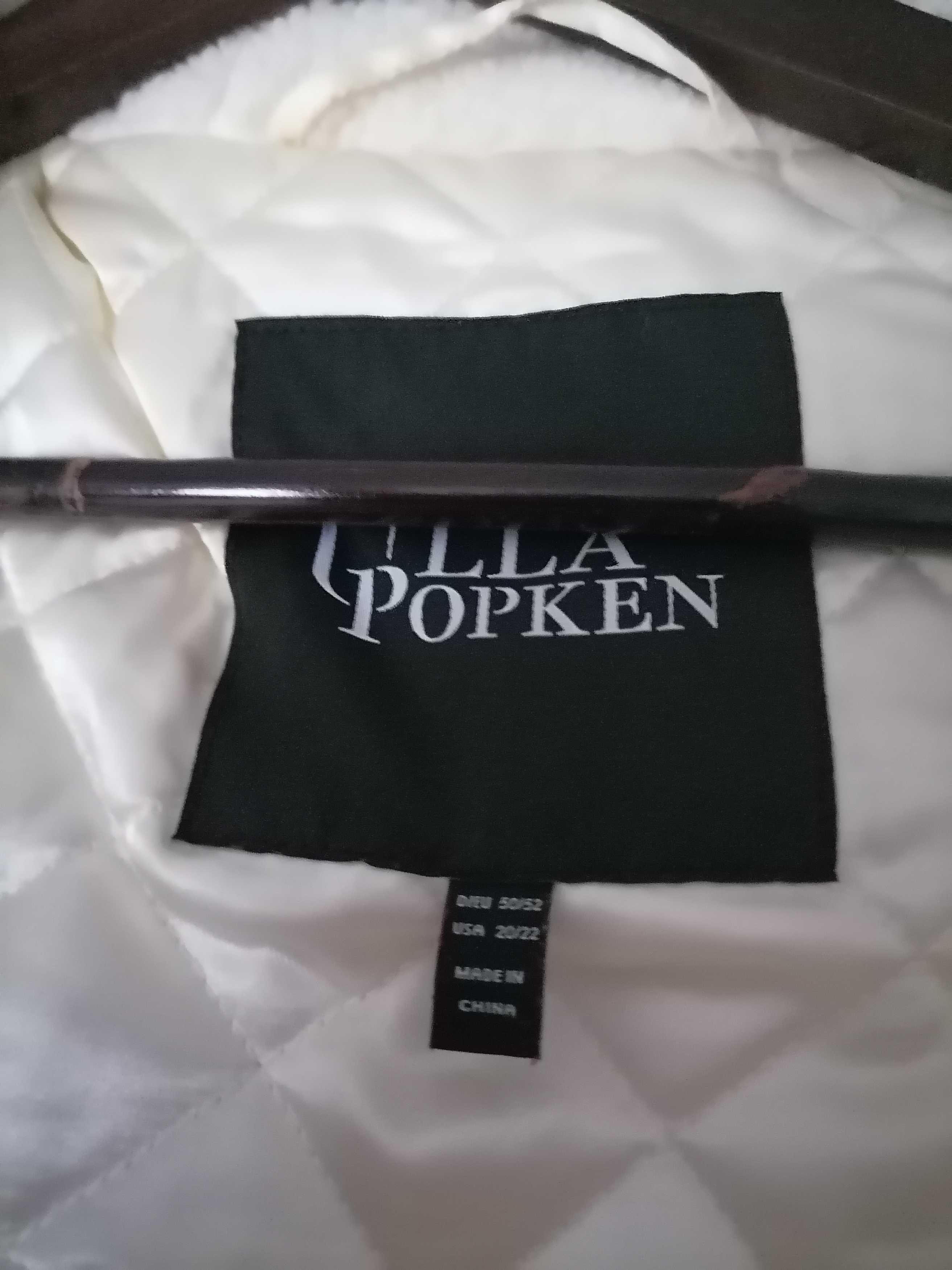 Модерно екрю зимно палто от шерп, макси, марка Ulla Popken