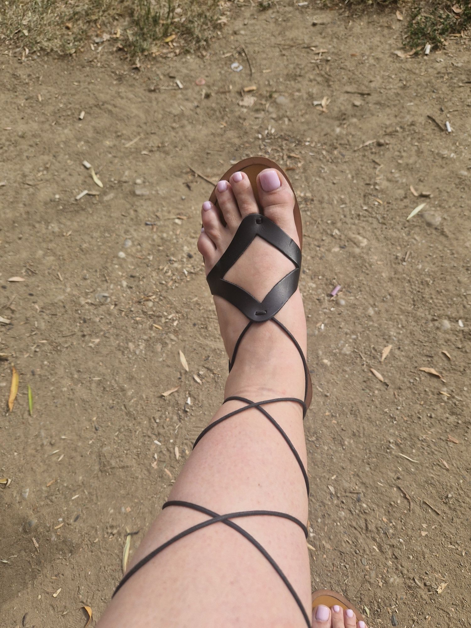 Sandale piele naturala, stil gladiator, marimea 40