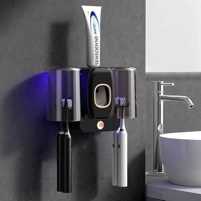 Suport Inteligent pentru Periuțe de Dinți - Sterilizator UV ALQUALITY®