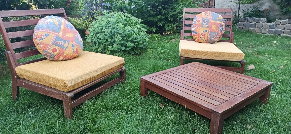 Mobilier terasă din două fotolii și măsuță