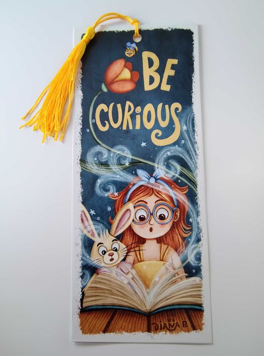 Semn de carte pentru copii, ilustratie handmade