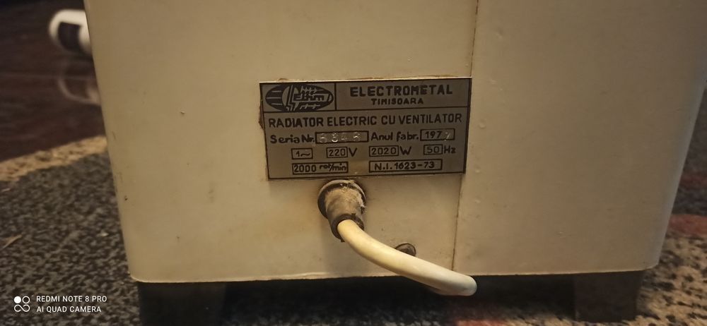 Radiator electric cu ventilator 1977