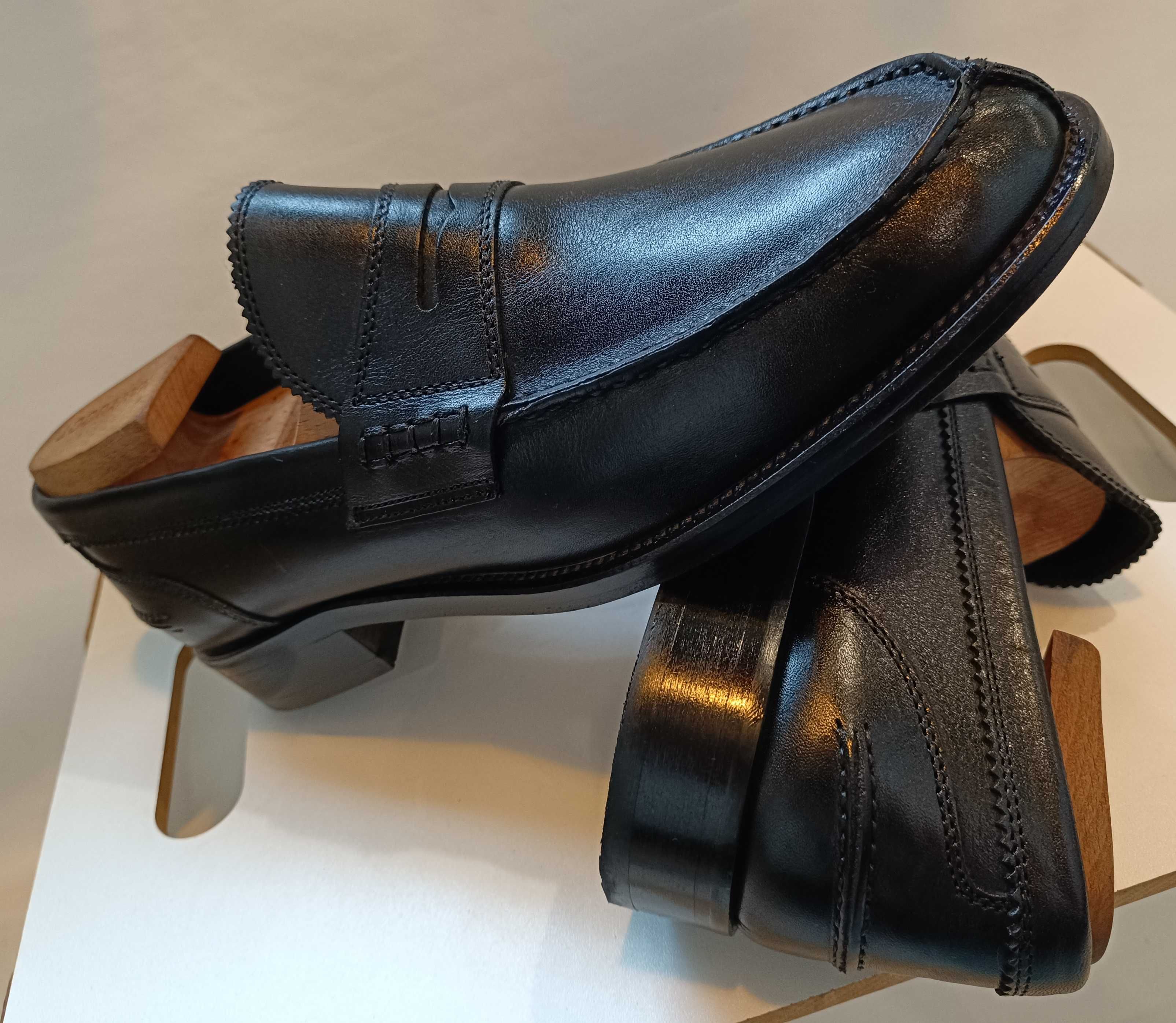 Pantofi loafer 45 lucrati manual Antica Cuoieria piele naturala moale