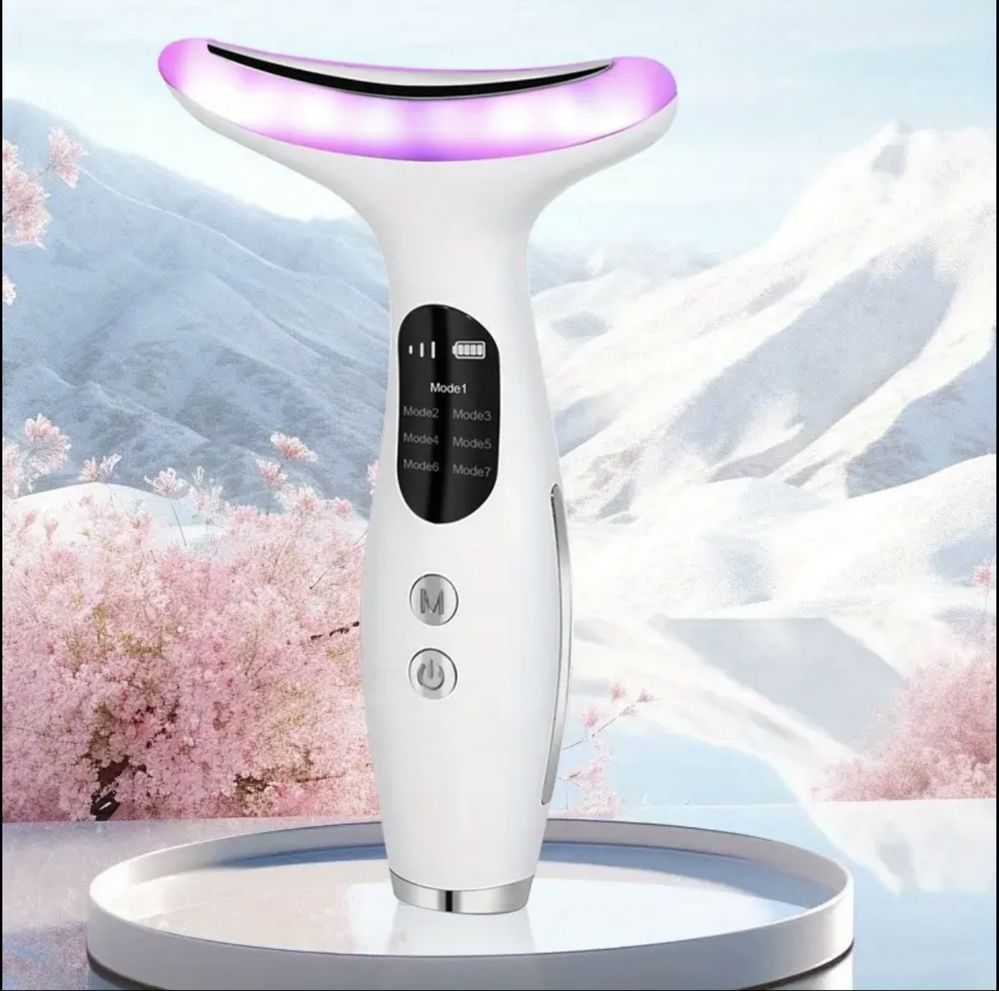 LED масажор за шия и лице – 7 цвята светлина, подмладяваща терапия