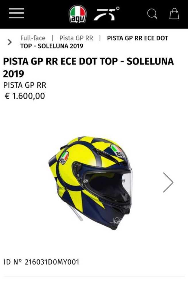 Casca moto Agv Pista GP-RR Soleluna