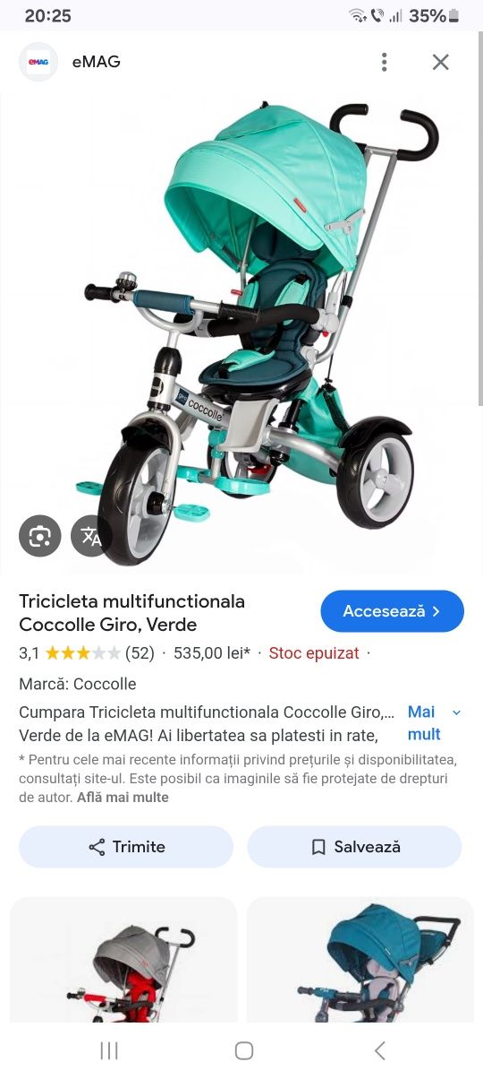 Vând tricicleta Coccolle Giro