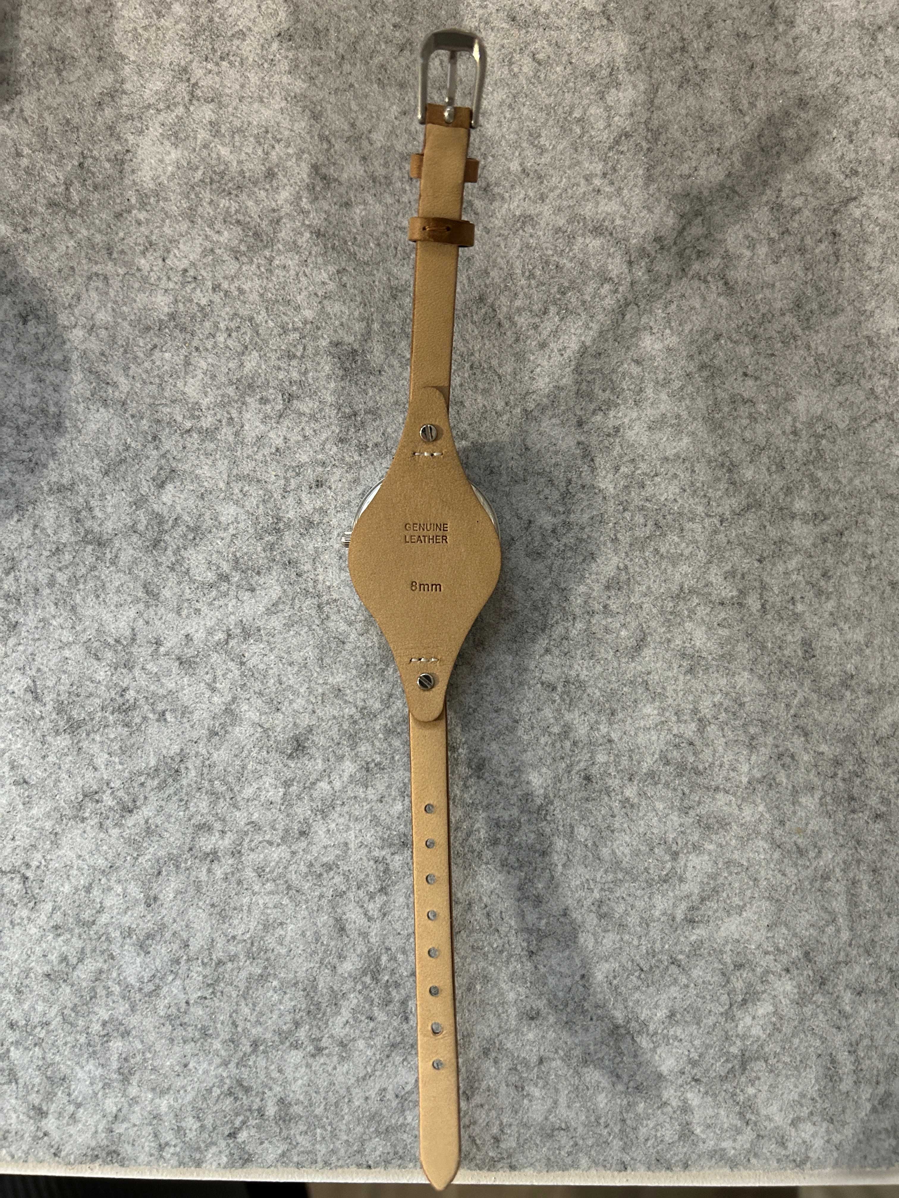 Ceas original Fossil Georgia ES2830, cadran crem, curea piele bej/maro