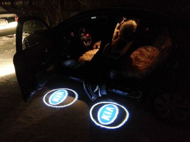 KIA Optima K5 подсветка двери логотип авто LED тюнинг подарок мужчине