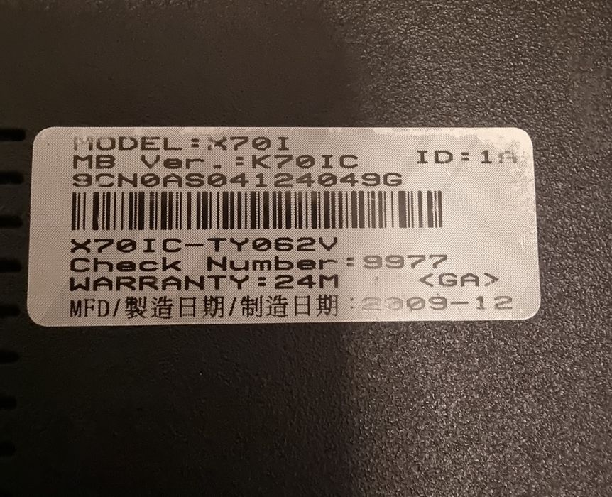 Лаптоп Asus X70i 15,6 за части