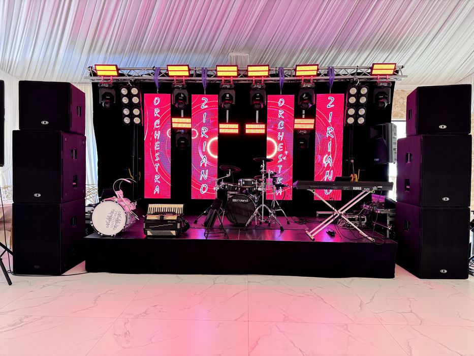 Dj-Mc,Scena,Ecran Led,Schela de Lumini,Sonorizare,PistoaleCO2 Band-uri