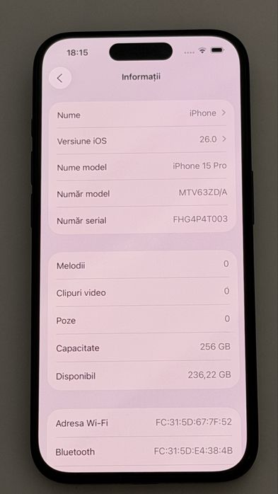 iPhone 15 Pro 256GB Titanium Blue - IMPECABIL!