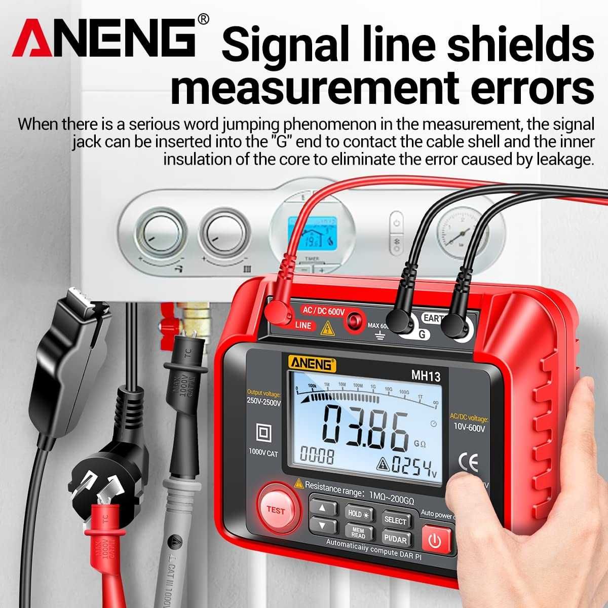 Tester izolatie Aneng MH13 250V-2500V functie de multimetru Megohmetru