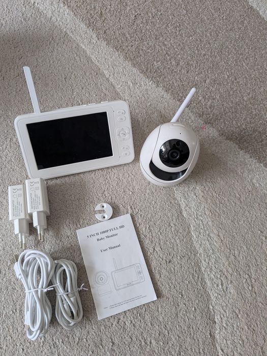Baby monitor Full HD ecran 5'' temperatura, voce, control 360