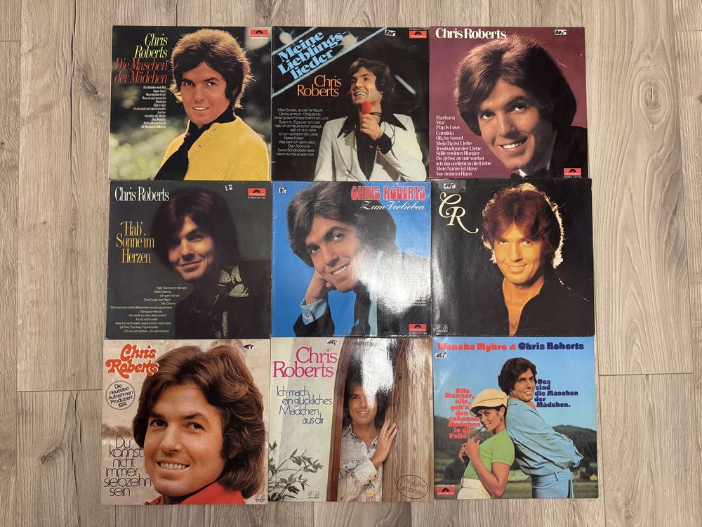 Colecție 10 viniluri Chris Roberts (Schlager) – unul semnat de artist!