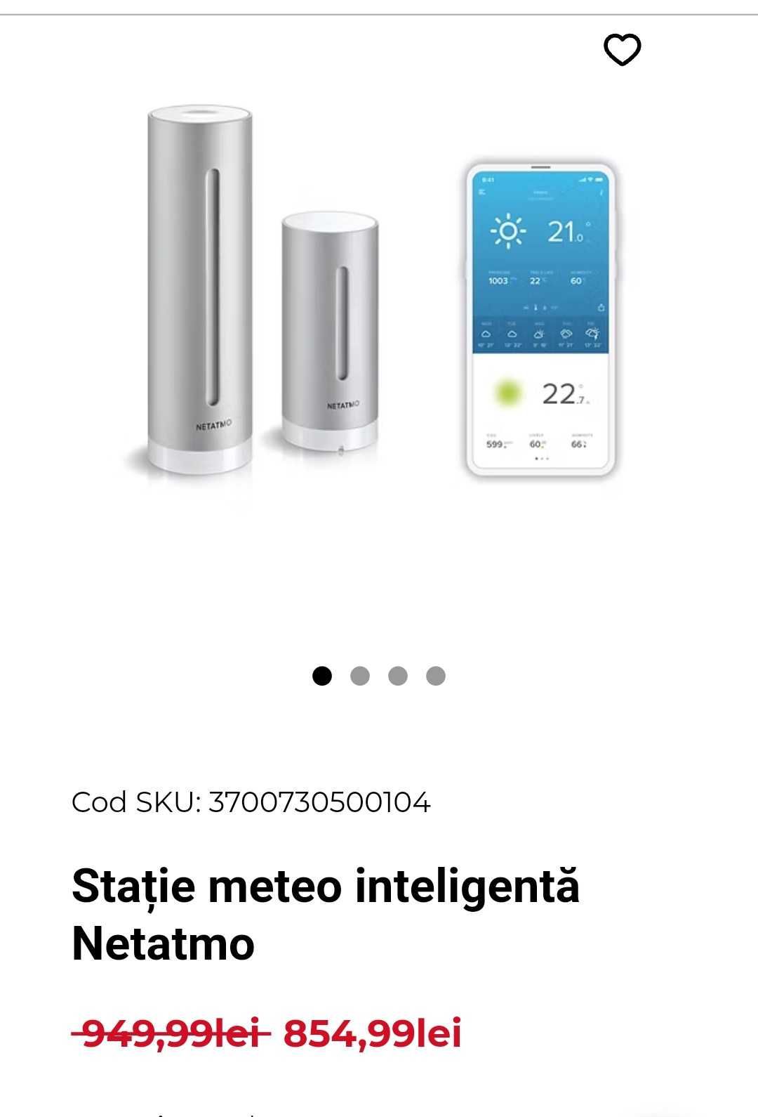 Camera supraveghere NETATMO. Full HD 1080p, Internet. Weather Station