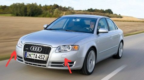 Капачета за пръскалки за фарове за Audi A4 B7 (2004-2008г.)
