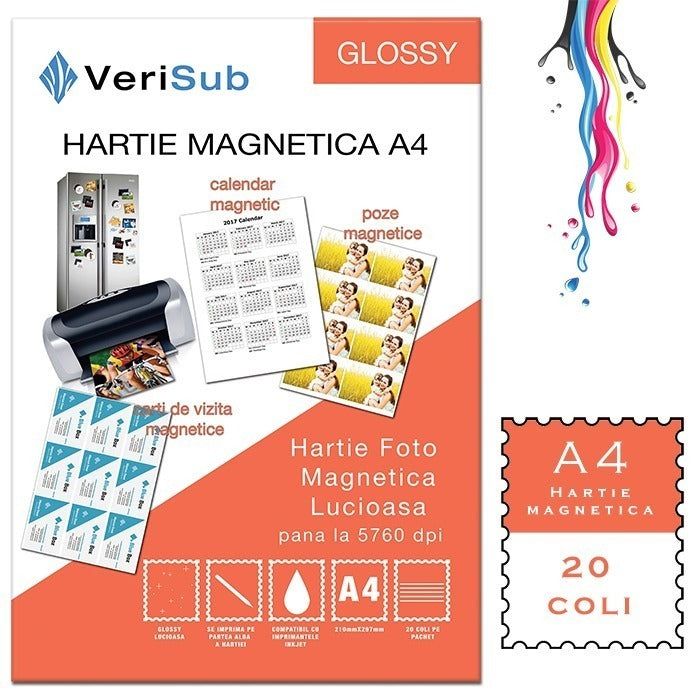 Hartie magnetica glossy VeriSub A4 20 coli