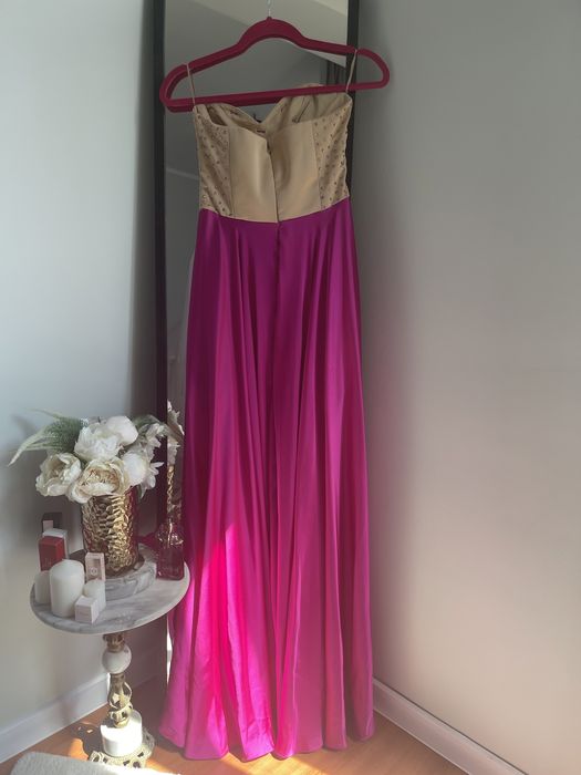 Rochie roz-bej, magenta de seara superba