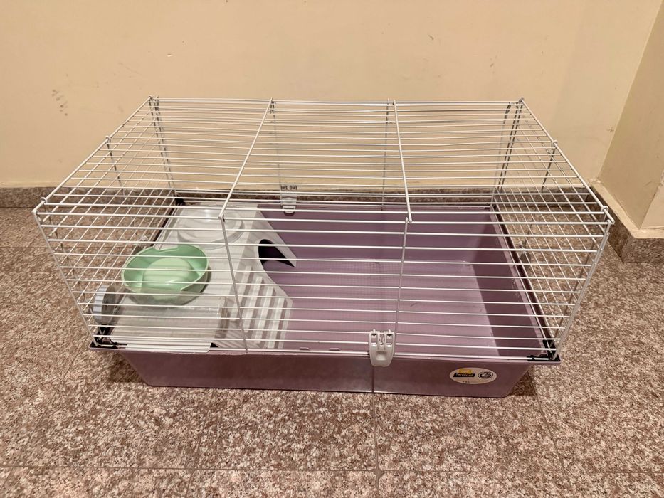 Клетка за зайци и гризачи 80x40см, оборудвана