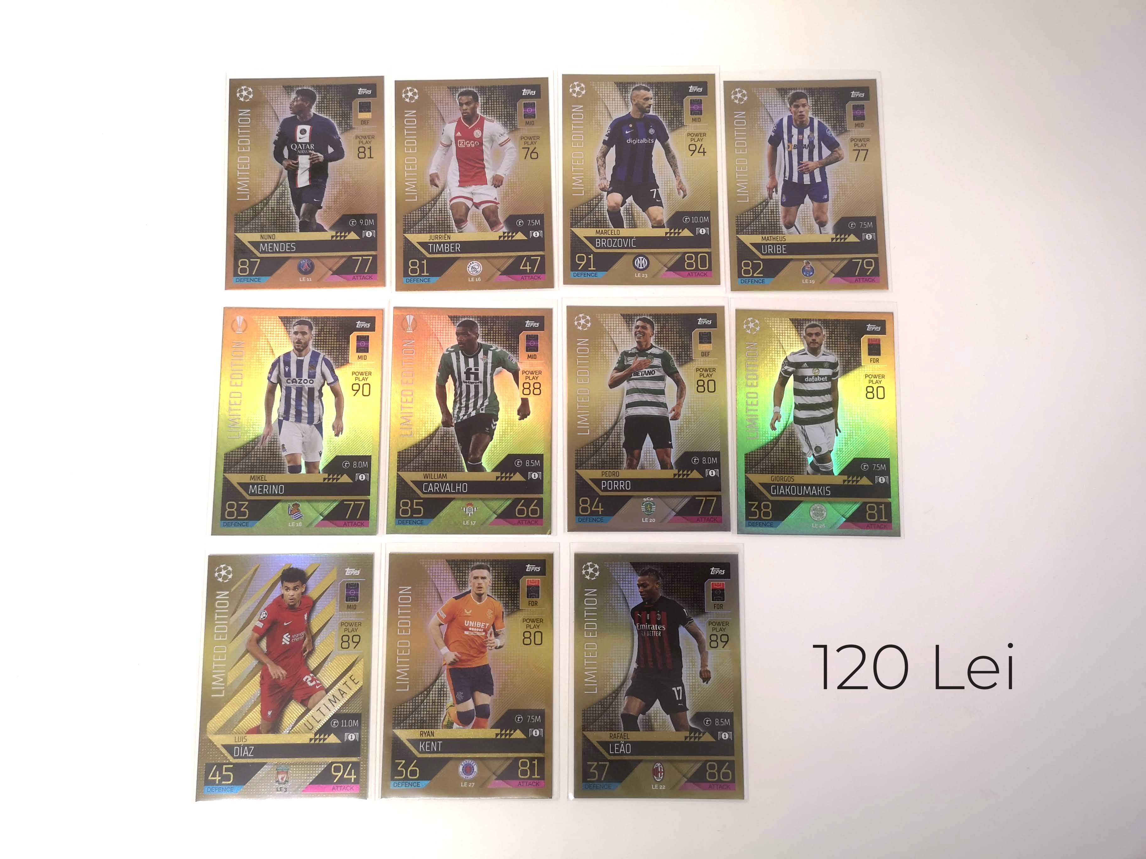 Lot cartonase fotbal Topps diverse editii