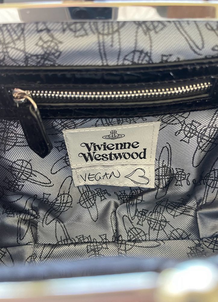 Vivienne Westwood - Croc leather frame purse/чантичка (Нова с етикет)