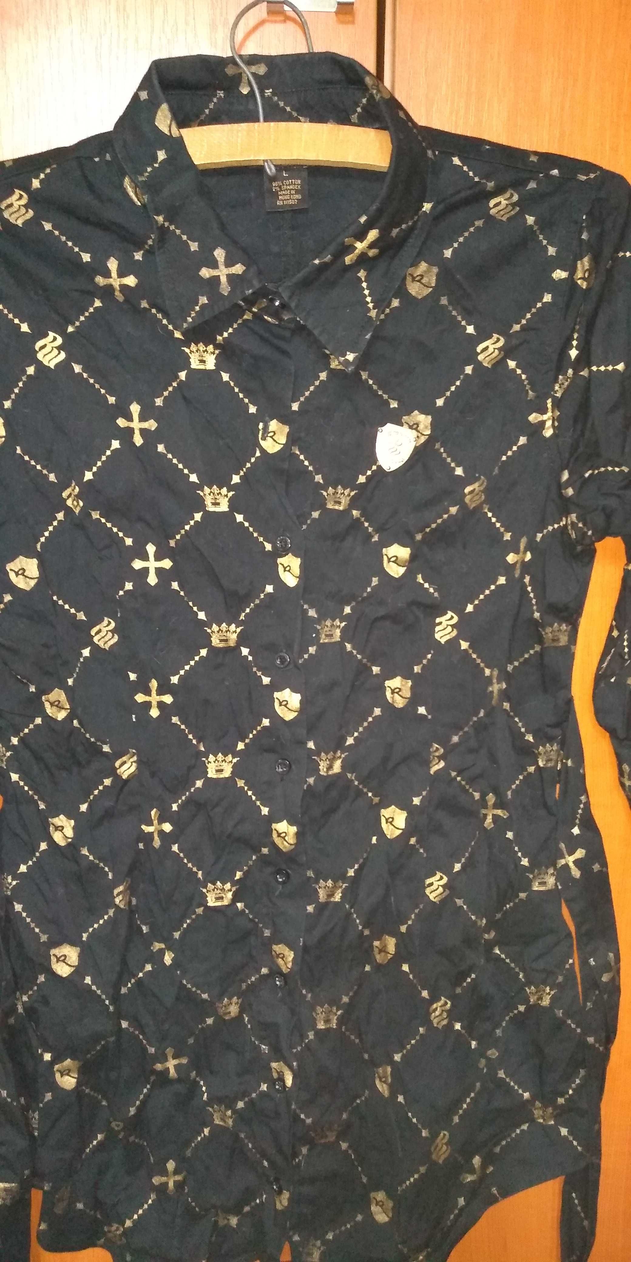 Camasa/ Bluza Rocawear cu nasturi si cordon neagra cu auriu , UK
