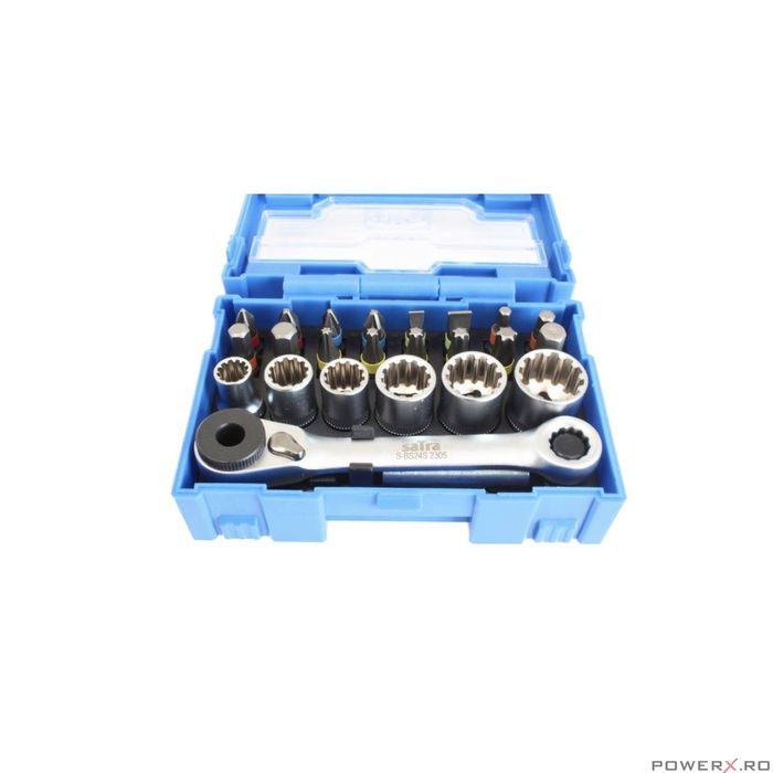 Trusa chei tubulare si biti, mini-clichet 1/4", 24 piese, Satra