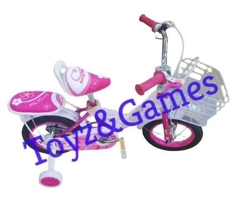 Bicicleta cu cos metalic si portbagaj  16'' Roz(avem si alte marimi)