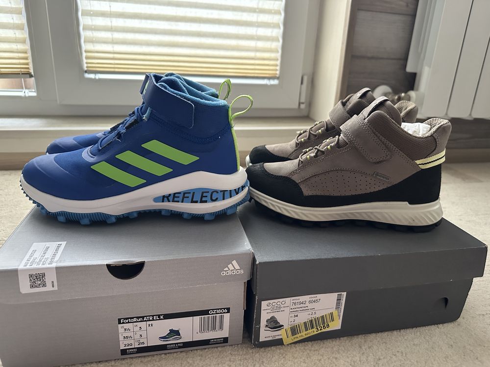 Детски зимни боти ecco 34 номер и adidas 35 номер