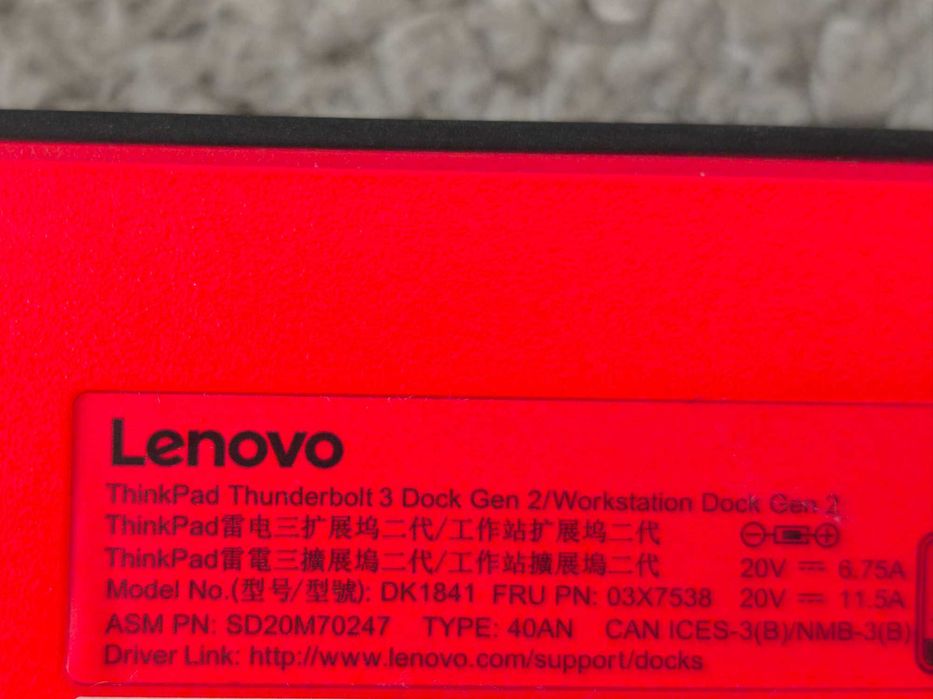 Lenovo ThinkPad Universal Thunderbolt 3 Gen2 Dock USB C докинг станция