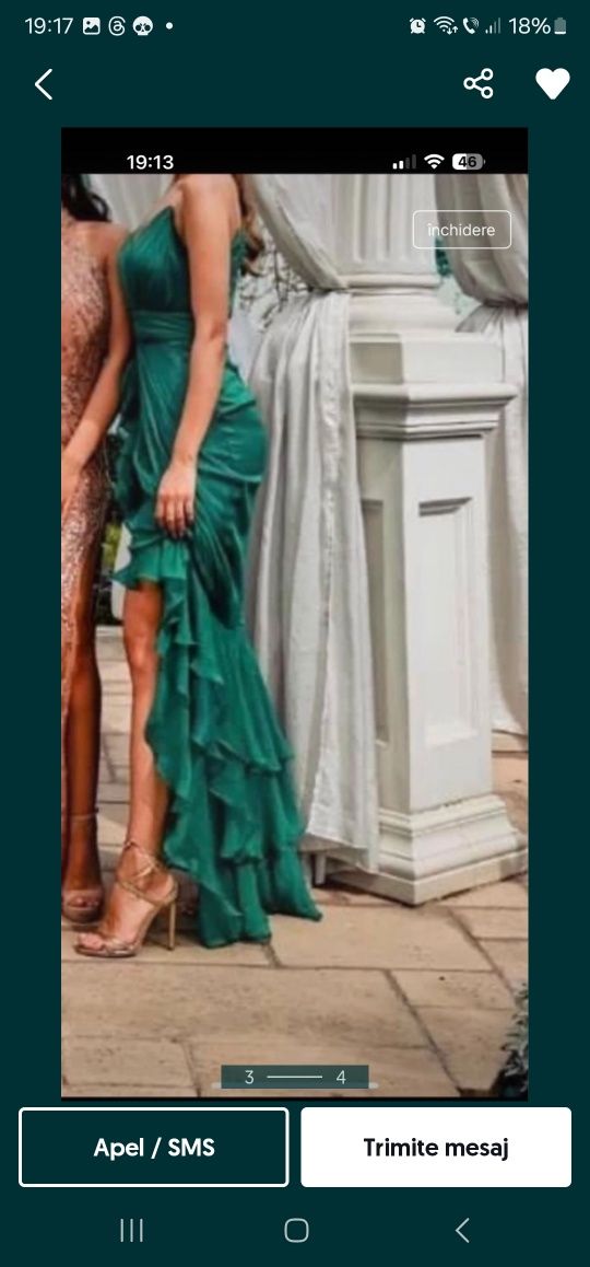 Rochie M. Marquise verde smarald
