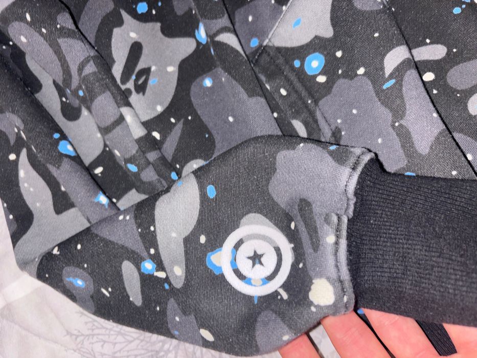 BAPE Glow in the dark Space camo shark full zip hoodie A Bathing Ape
