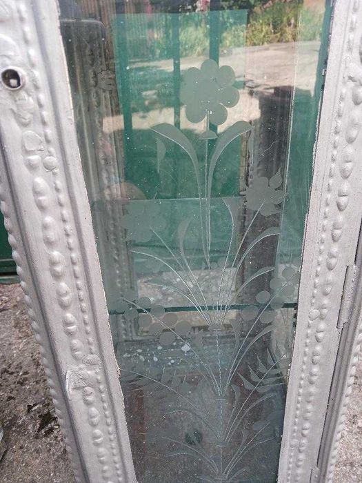 Felinar cimitir cu sticla gravată