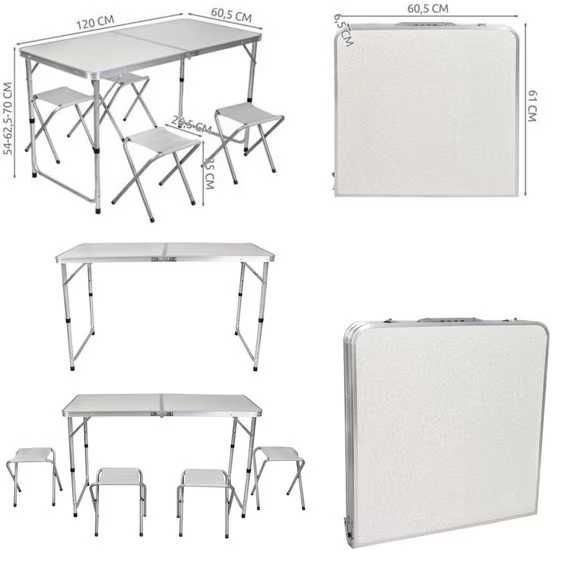 Сгъваема къмпинг маса с 4ри стола