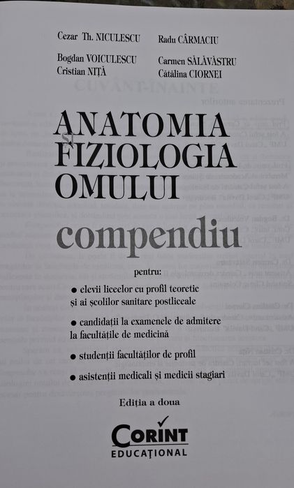 Compendiu:Anatomie și Fiziologia omului -Corint