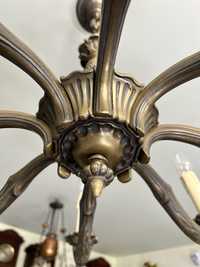 Candelabru vechi din bronz masiv cu 8 brate reconditionat