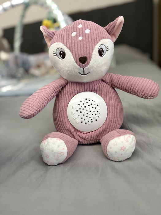 Canpol Мека играчка еленче с музикална кутия и проектор 3в1