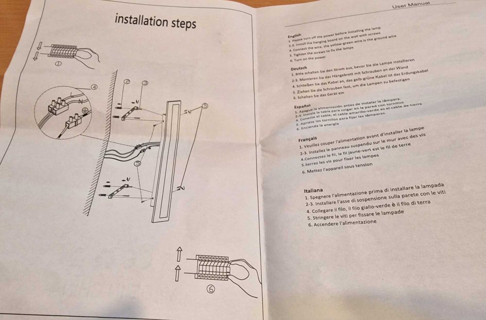 Lampă de Perete Exterior/Interior - 72W LED Lumină Albă - 120 cm