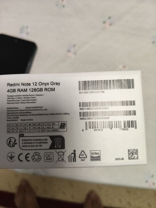 Vând ,Redmi Note 12 ,4GB RAM,128 GB RAM .