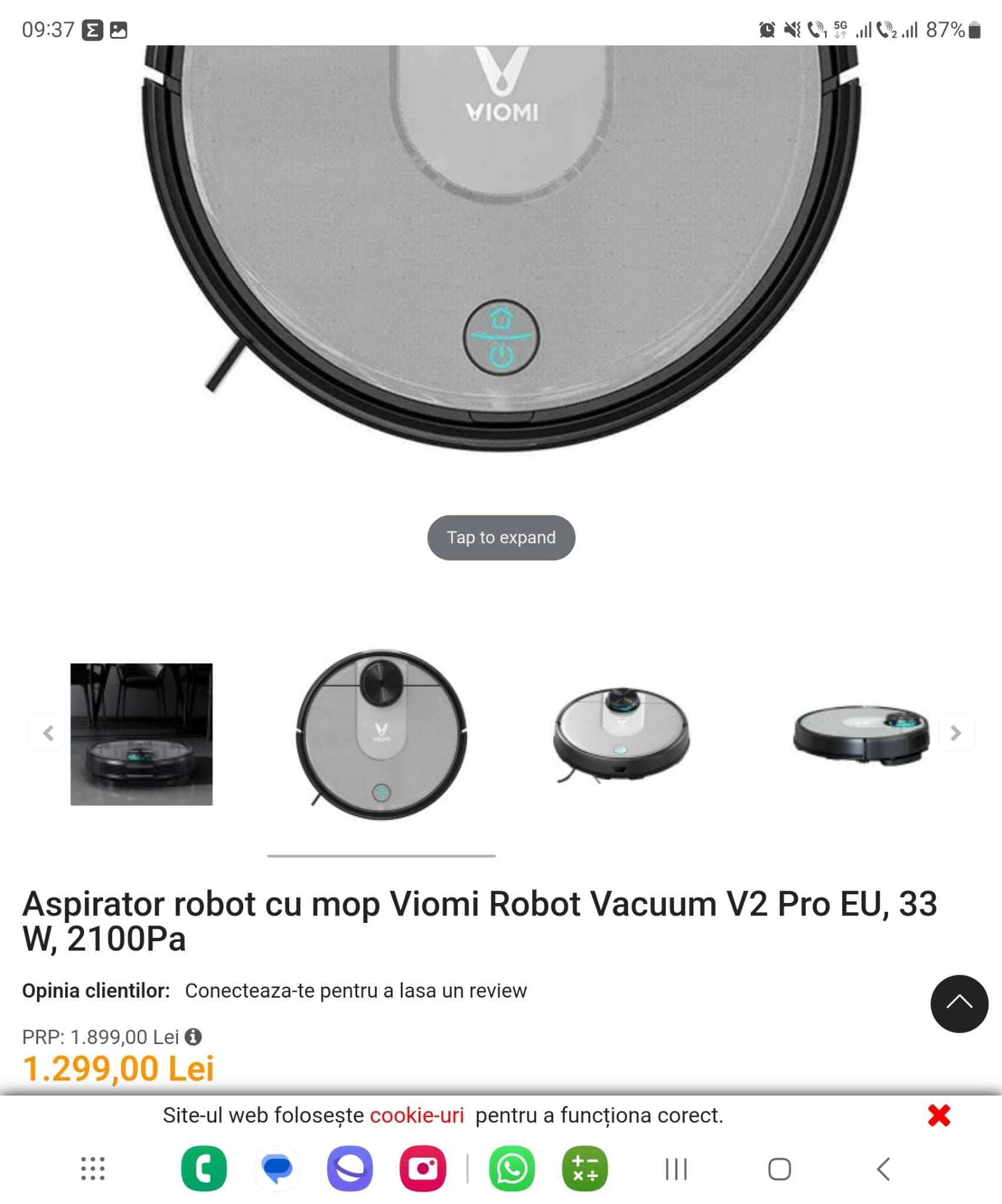 REDUCERE 50% Xiaomi Viomi V2 PRO robot aspirator