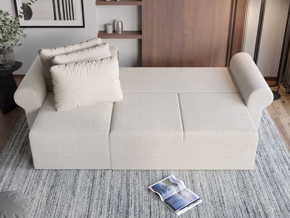 Coltar Extensibil Bonito plusat aspect lana alba