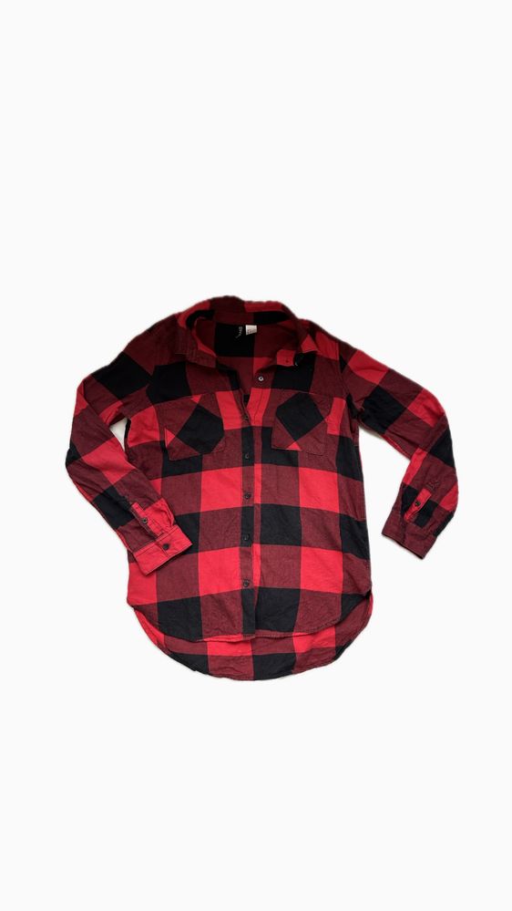 H&M Red and Black Shirt