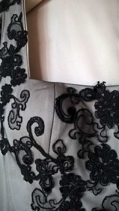 Rochie de ocazie cu tul si dantela aplicata UNICAT