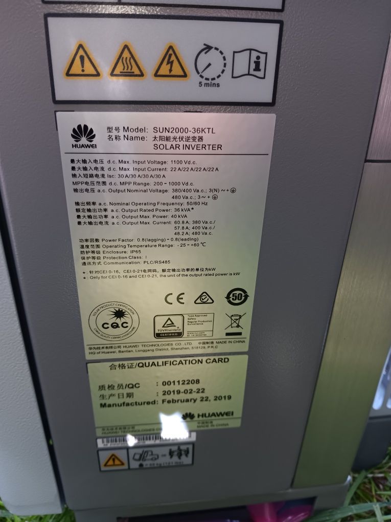 Invertor on grid Huawei sun 2000 36 ktl