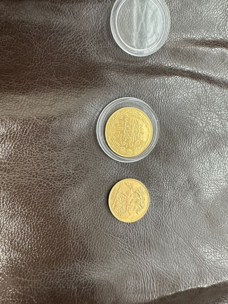 Турски златни монети лири 100 пиастъра