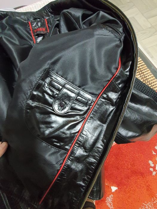 Geaca TIGER,model de lux, exclusivist, blana/piele naturala de ponei