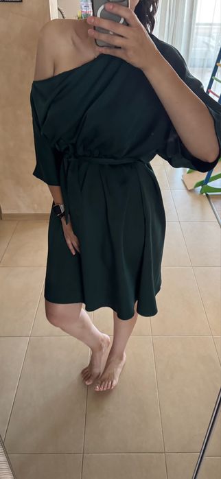 Тъмно зелена рокля L/XL
