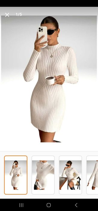 Rochie tricot bej mărimea M